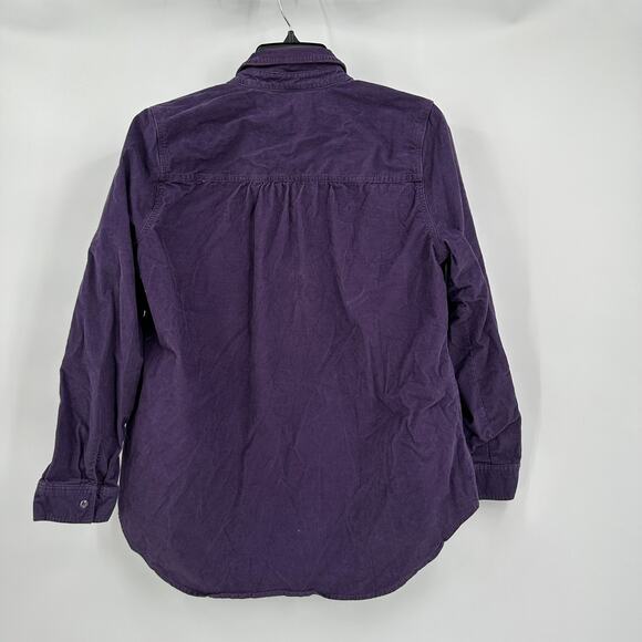 Chicos Womens Button Up Corduroy Top Size 1 US M Purple Elevated Basics Casual - Picture 2 of 8